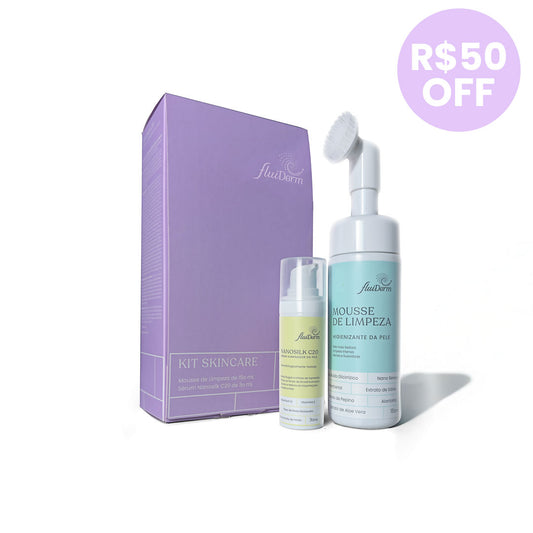 Kit SkinCare Fluiderm - Serum Iluminador e Mousse de Limpeza Facial